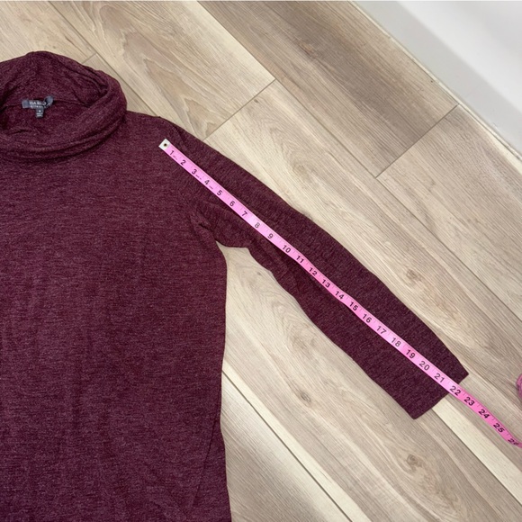 Lisa Rinna Collection Maroon Sweater stretchy tunic cowl neck - Picture 3 of 4